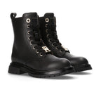 Scarpe Tommy Hilfiger stivaletto anfibio monogram pelle black D25TH04 T3A5-33568-0092999