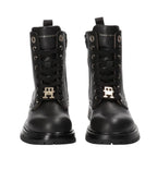 Scarpe Tommy Hilfiger stivaletto anfibio monogram pelle black D25TH04 T3A5-33568-0092999