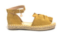 SANDALO DONNA GOLD&GOLD FONDO CORDA IN ECOPELLE SCAMOSCIATA GIALLO SENAPE GLITTER DS19GG32