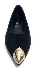 Scarpe donna Gold&gold décolleté bassa a punta in ecosude nero D21GG17
