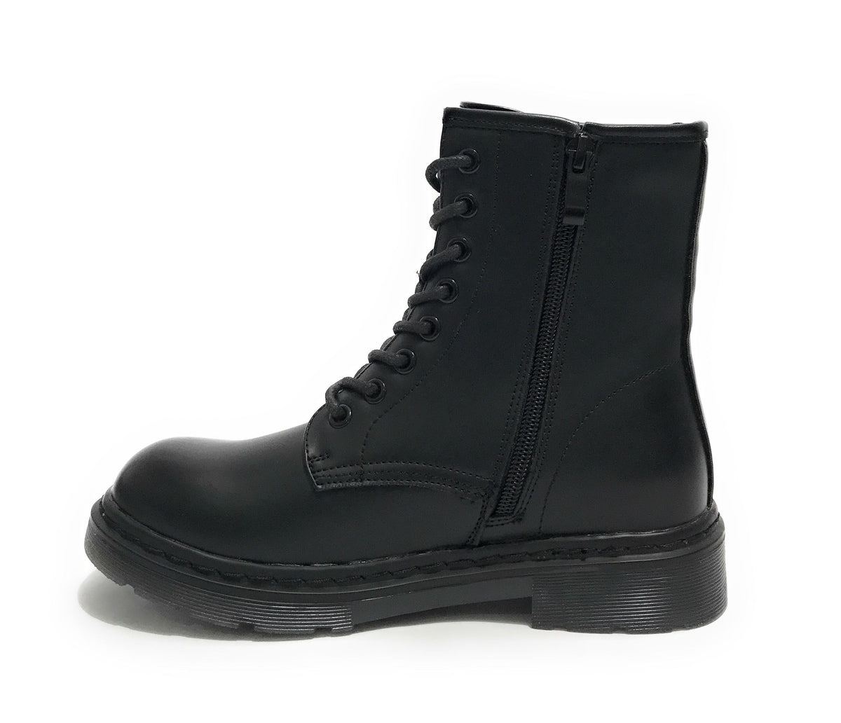 Scarpe donna Gold&gold anfibio in ecopelle nero con fondo carrarmato D22GG08 GS80