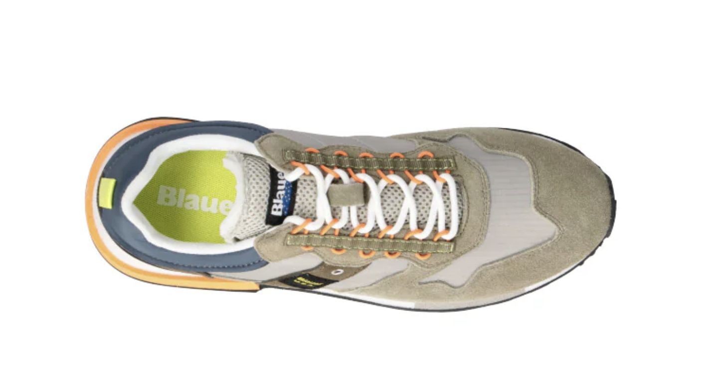 Scarpe Blauer sneaker Heron 02 in suede/ nylon military/ grey US24BU10 S4HERON02/RIS