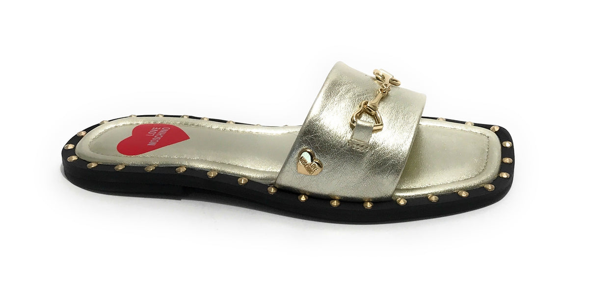Scarpe donna Love Moschino sabot in pelle gold DS22MO13 JA28151C1EIF0900