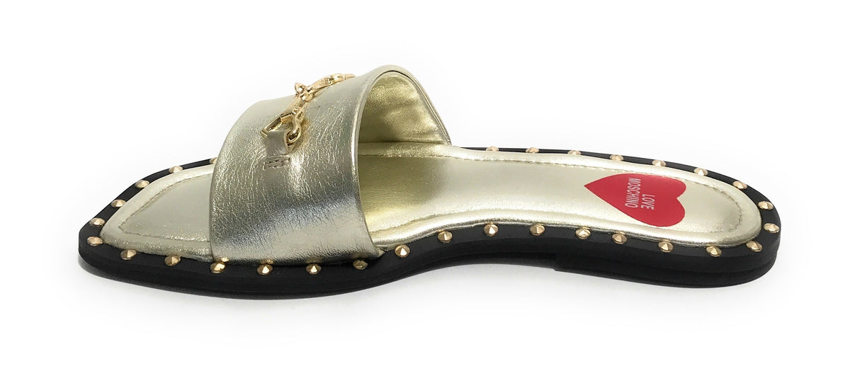 Scarpe donna Love Moschino sabot in pelle gold DS22MO13 JA28151C1EIF0900