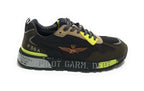 Sneaker Aeronautica Militare ecosuede/ nylon nero/ verde militare U25AR01 242SC276CT3380