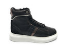 Scarpe donna US Polo sneaker alto Cardi006 in pelle black/ silver D23UP10