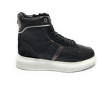 Scarpe donna US Polo sneaker alto Cardi006 in pelle black/ silver D23UP10