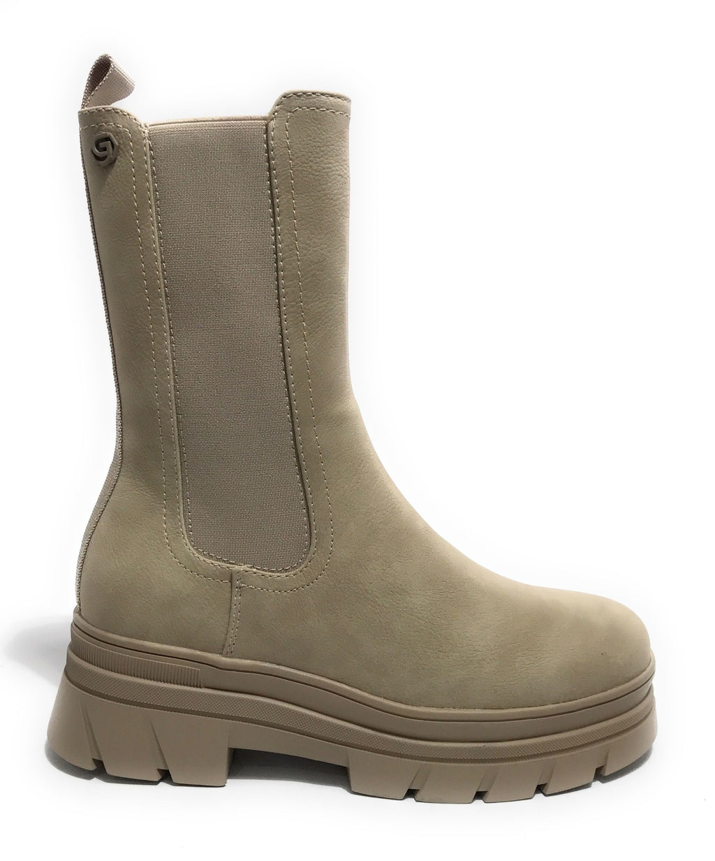 Scarpe donna Gold&gold stivaletto biker in ecopelle e tessuto beige D24GG32 GR421