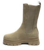 Scarpe donna Gold&gold stivaletto biker in ecopelle e tessuto beige D24GG32 GR421
