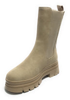 Scarpe donna Gold&gold stivaletto biker in ecopelle e tessuto beige D24GG32 GR421