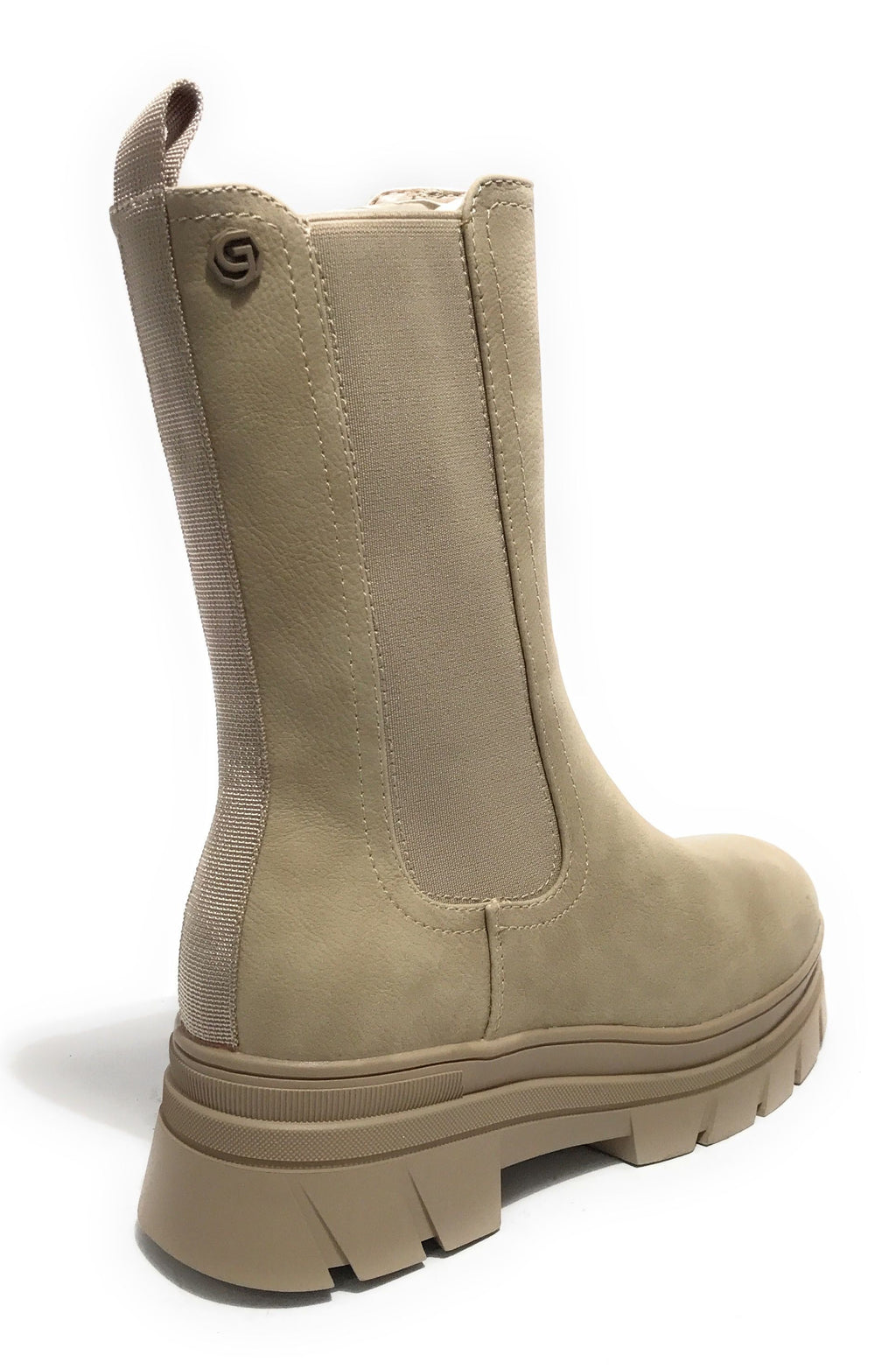 Scarpe donna Gold&gold stivaletto biker in ecopelle e tessuto beige D24GG32 GR421