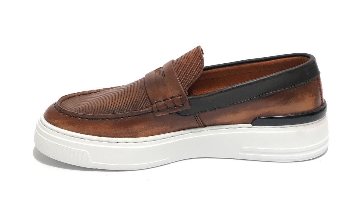 Scarpe uomo Ambitious mocassino in pelle comb camel US22AM08 10322A