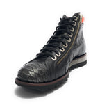 Scarpe uomo Harris polacchino pelle stampa cocco nero / metal U17HA190