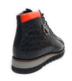 Scarpe uomo Harris polacchino pelle stampa cocco nero / metal U17HA190