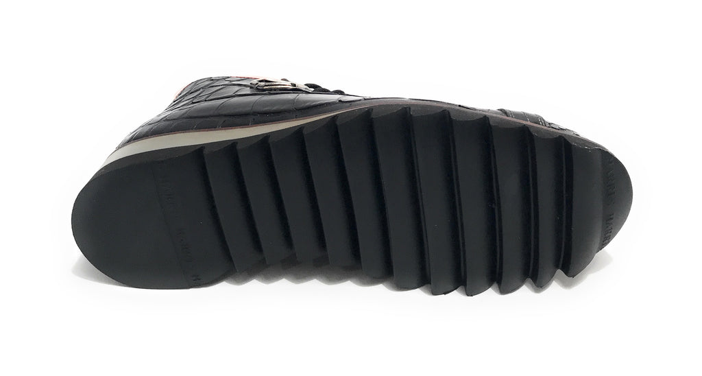 Scarpe uomo Harris polacchino pelle stampa cocco nero / metal U17HA190