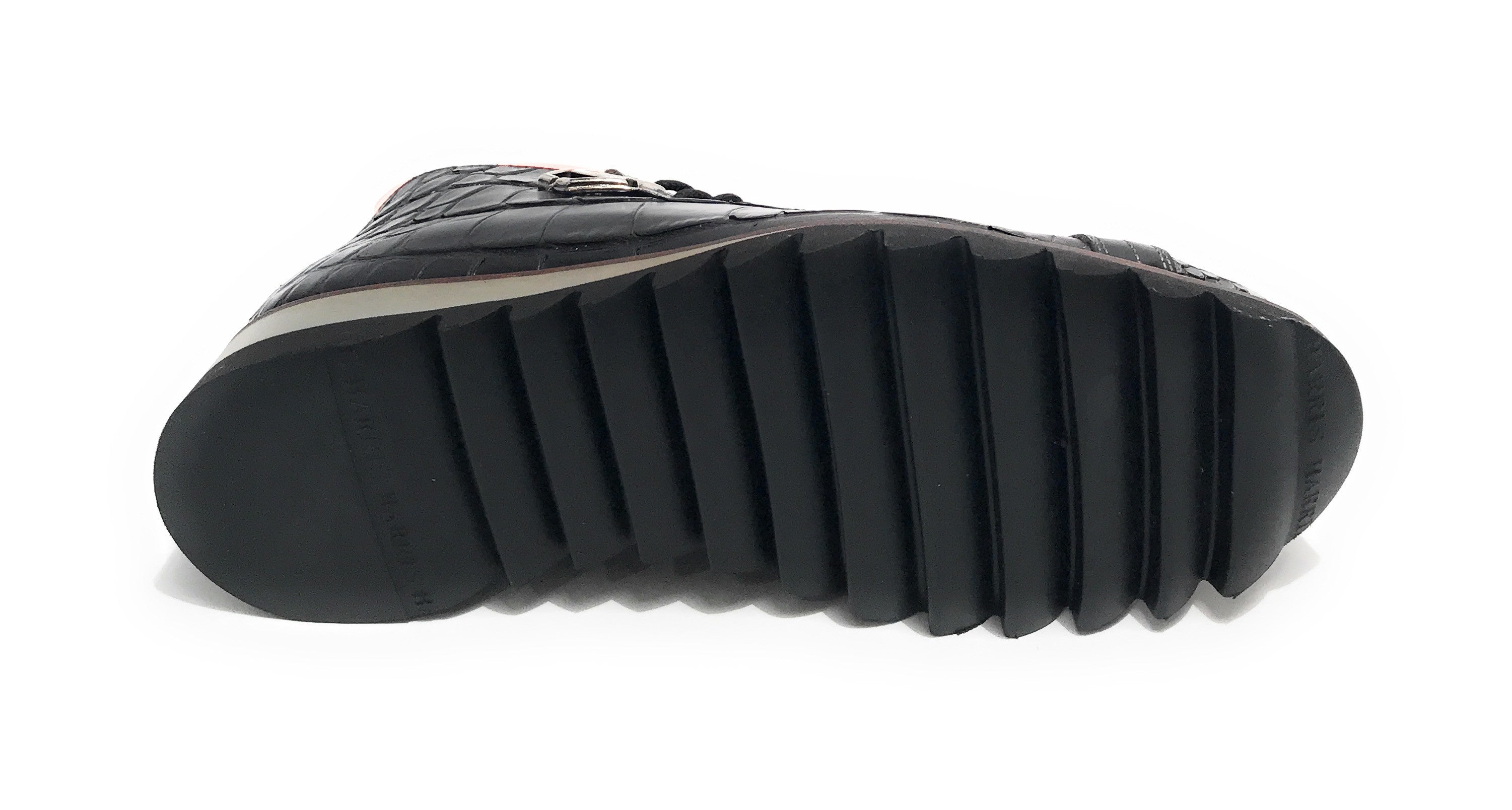 Scarpe uomo Harris polacchino pelle stampa cocco nero / metal U17HA190