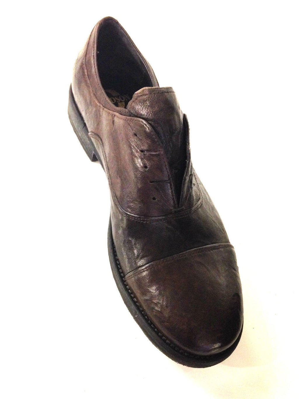 SCARPE UOMO DAVIDSON SCAMICIATA PELLE BURRATTATA MORO ARTIGIANALE 2015 U15DV01