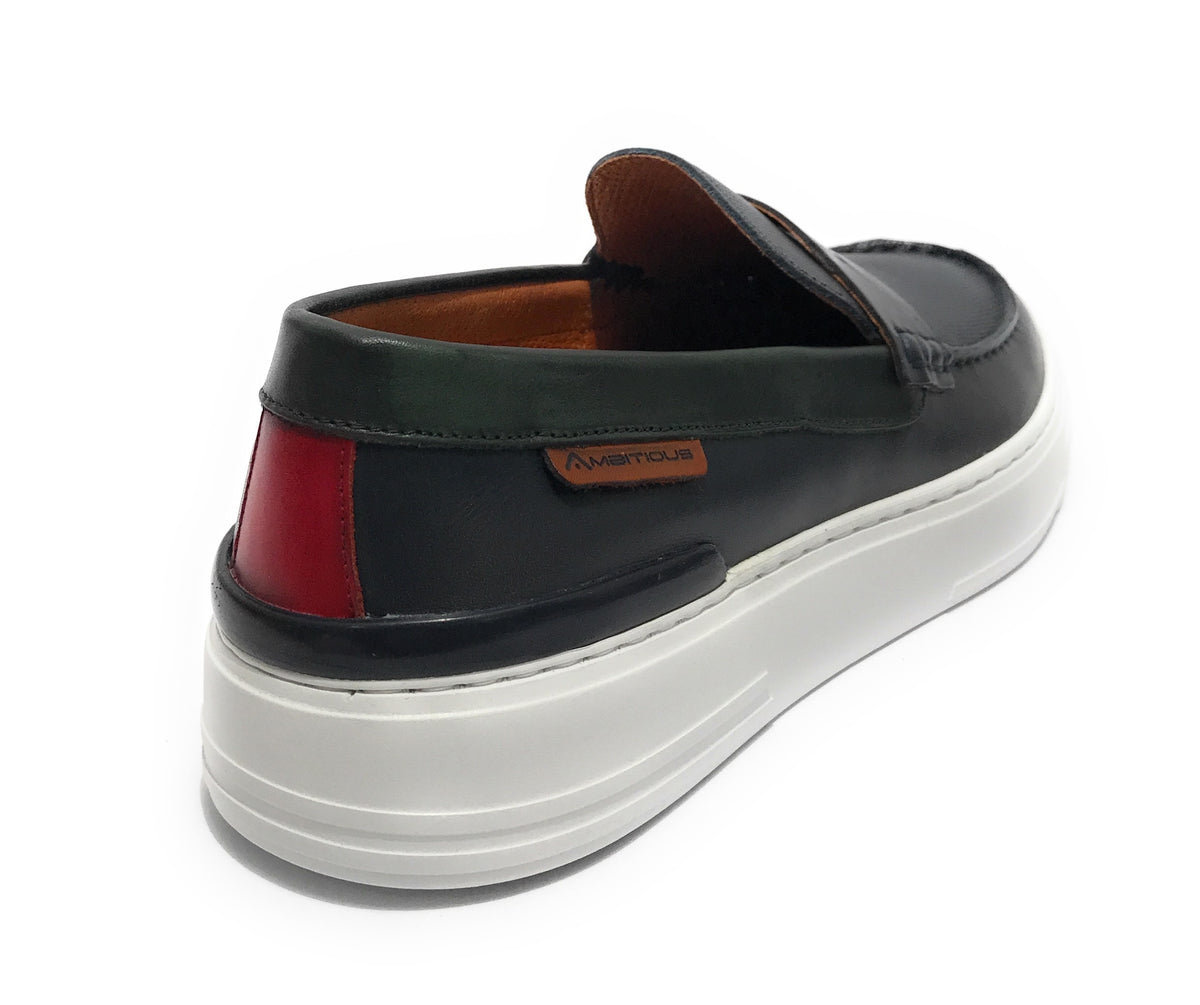 Scarpe uomo Ambitious anthracite mocassino in pelle blu navy US22AM09 10322A