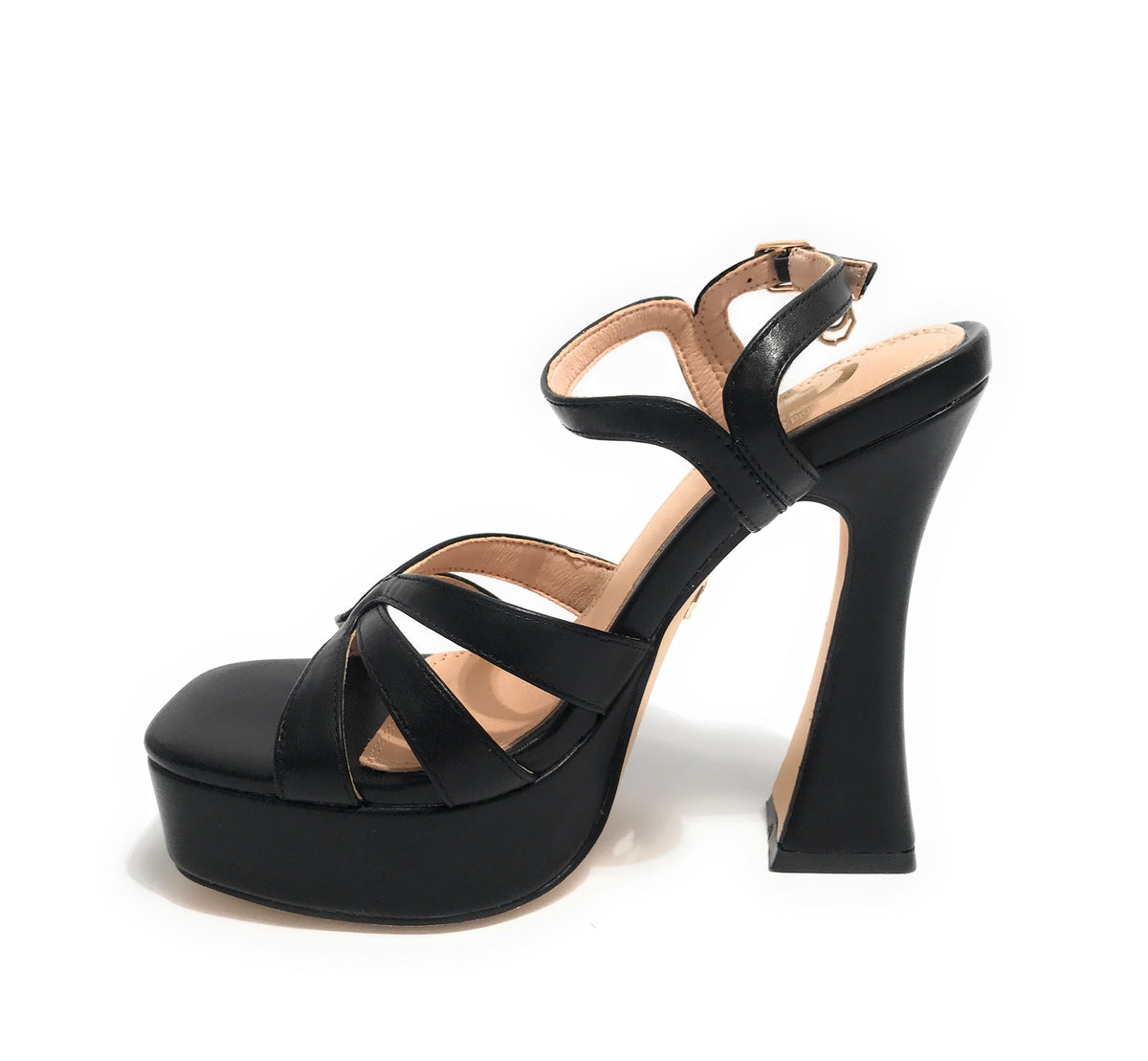 Scarpe donna Gold&gold sandalo con tacco ecopelle nero DS23GG50 GD821