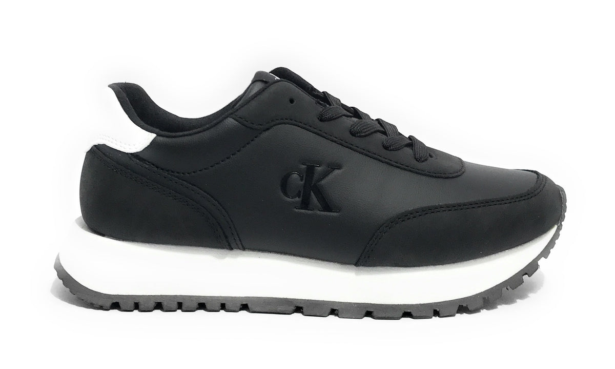 Sneaker running Calvin Klein jeans in ecopelle/ tessuto black/ white D25CK05 V3A9-81004-1269X001