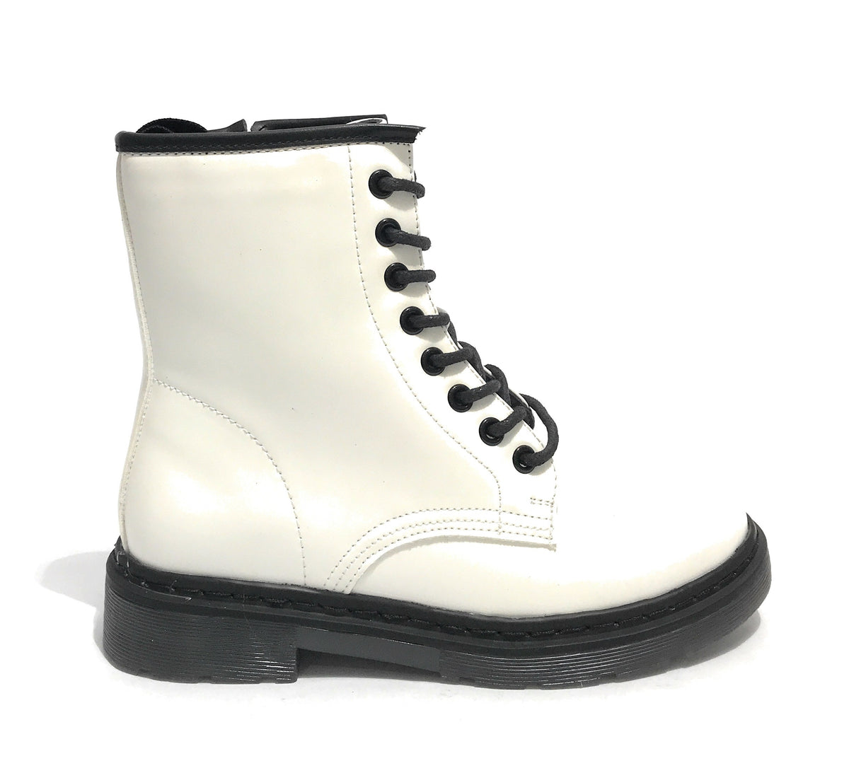 Scarpe donna Gold&gold anfibio in ecopelle bianco con fondo carrarmato D22GG07 GS80