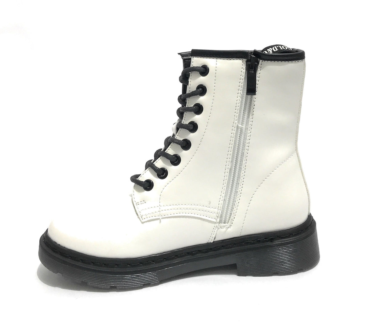 Scarpe donna Gold&gold anfibio in ecopelle bianco con fondo carrarmato D22GG07 GS80