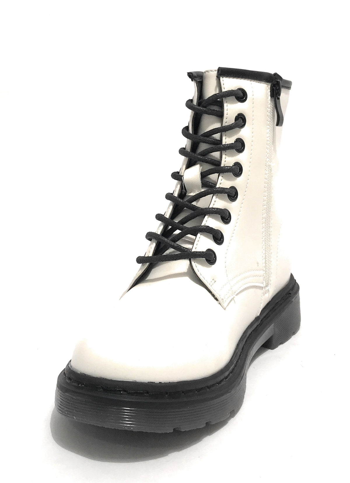 Scarpe donna Gold&gold anfibio in ecopelle bianco con fondo carrarmato D22GG07 GS80