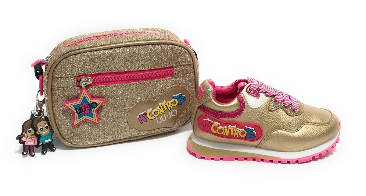 Scarpe bambino Liu-Jo sneaker Me Contro Te Wonder 20 + shoulder bag glitter ZS22LJ01 4F1007