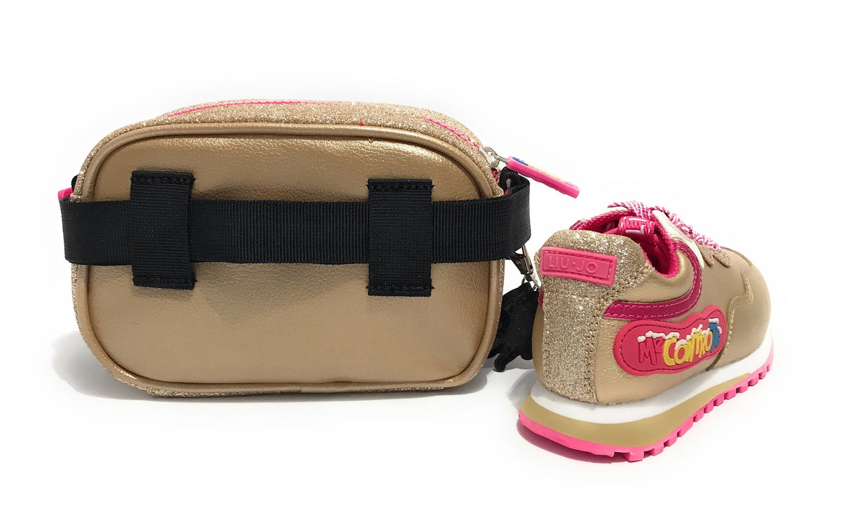 Scarpe bambino Liu-Jo sneaker Me Contro Te Wonder 20 + shoulder bag glitter ZS22LJ01 4F1007