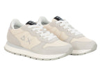 Sneaker running Sun68 Ally gold silver in suede/ nylon bianco panna donna D25SU04 Z44202
