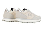 Sneaker running Sun68 Ally gold silver in suede/ nylon bianco panna donna D25SU04 Z44202