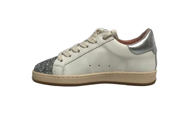 Scarpe 2B12 sneaker MiniSuprime-89 pelle bianco/argento ZS25QB02