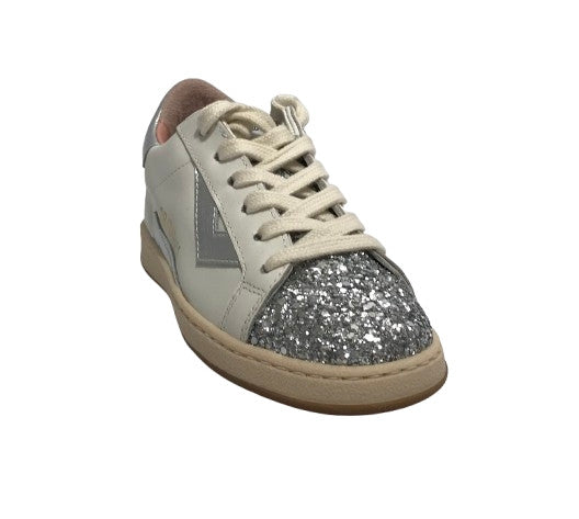 Scarpe 2B12 sneaker MiniSuprime-89 pelle bianco/argento ZS25QB02
