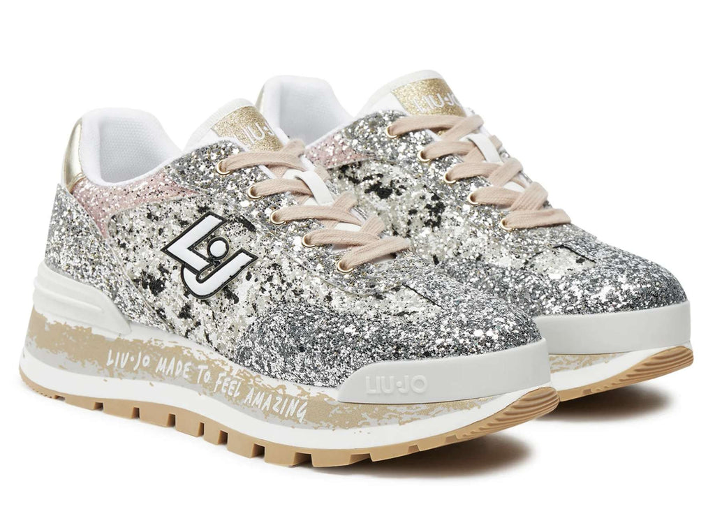 Scarpe donna Liu-Jo Amazing 26 sneaker ecopelle/ glitter black/silver D25LJ07 BF4047 TX007