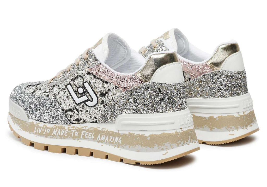 Scarpe donna Liu-Jo Amazing 26 sneaker ecopelle/ glitter black/silver D25LJ07 BF4047 TX007