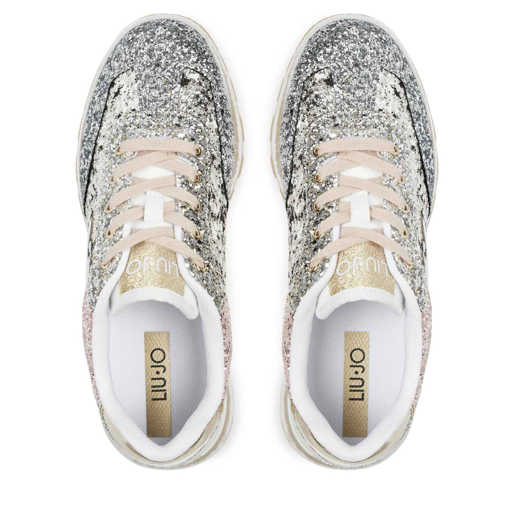 Scarpe donna Liu-Jo Amazing 26 sneaker ecopelle/ glitter black/silver D25LJ07 BF4047 TX007