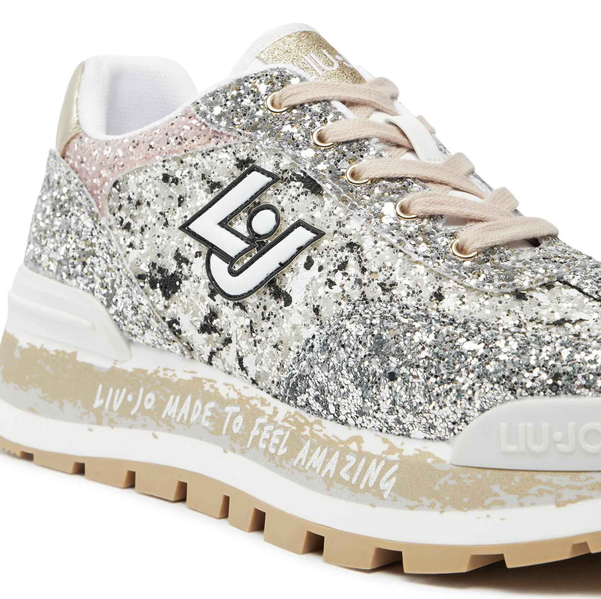 Scarpe donna Liu-Jo Amazing 26 sneaker ecopelle/ glitter black/silver D25LJ07 BF4047 TX007