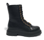 Scarpe donna Gold&gold stivaletto biker in ecopelle nero D25GG28 GW355