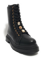 Scarpe donna Gold&gold stivaletto biker in ecopelle nero D25GG28 GW355