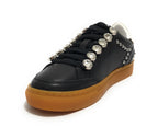 Scarpe donna sneaker Emanuélle Vee Guendalina all strass in pelle black/ white DS25EV02 451P-301-10-P003 BL-WH