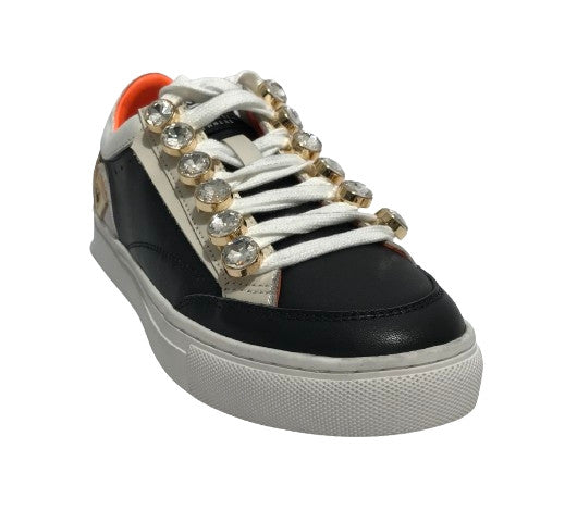 Scarpe donna sneaker Emanuélle Vee Olivia con strass black D25EV07 442P-700-33-P003CB\BLA