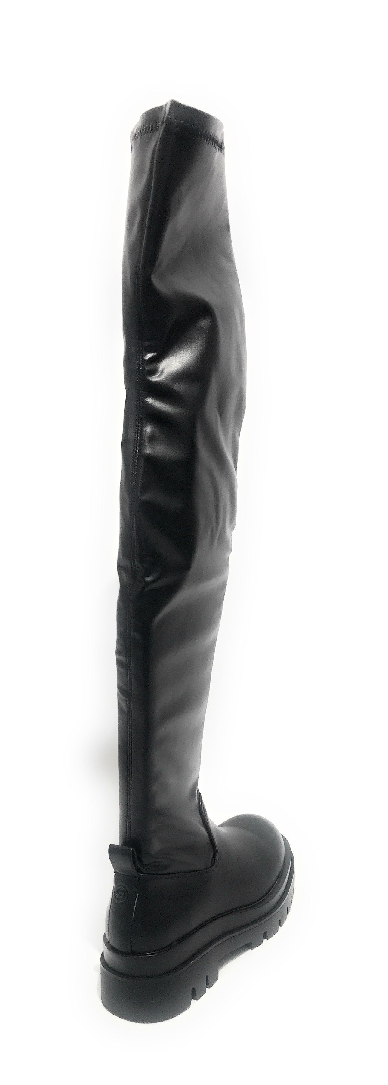 Scarpe donna Gold&gold stivale alto in ecopelle nero con fondo carrarmato D22GG21 GR185