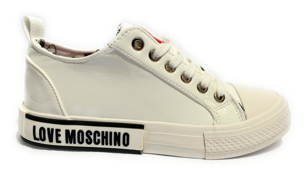 Scarpe donna Love Moschino sneaker in naplak PU nero/ bianco D21MO29