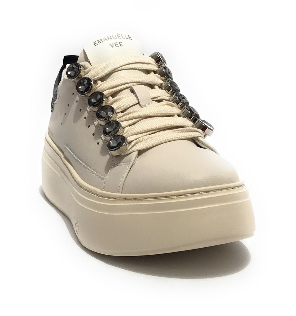 Sneaker donna Emanuélle Vee Bice all strass white/ black D26EV05 452P-503-17 IV-BL