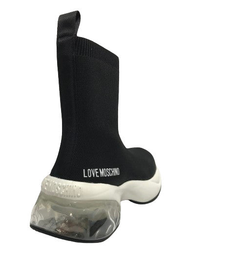 Scarpe donna Love Moschino sneaker running calza crystal TC 60 black D25MO04 JA15286G1LIYA000