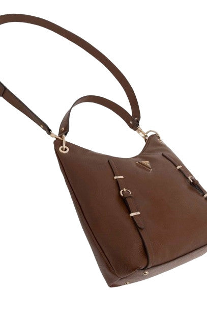 Borsa Guess a spalla Levia large hobo ecopelle chocolate B25GU105 BS850103
