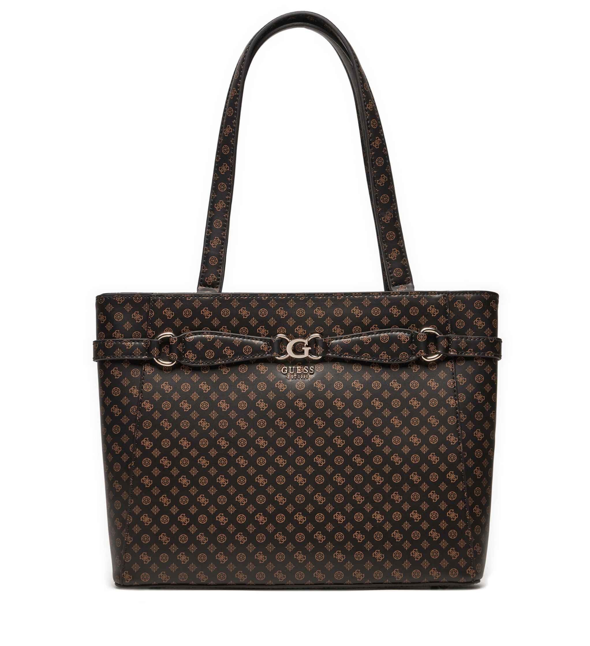 Borsa Guess a spalla Arlena Noel tote mocha logo B25GU16 PS933625