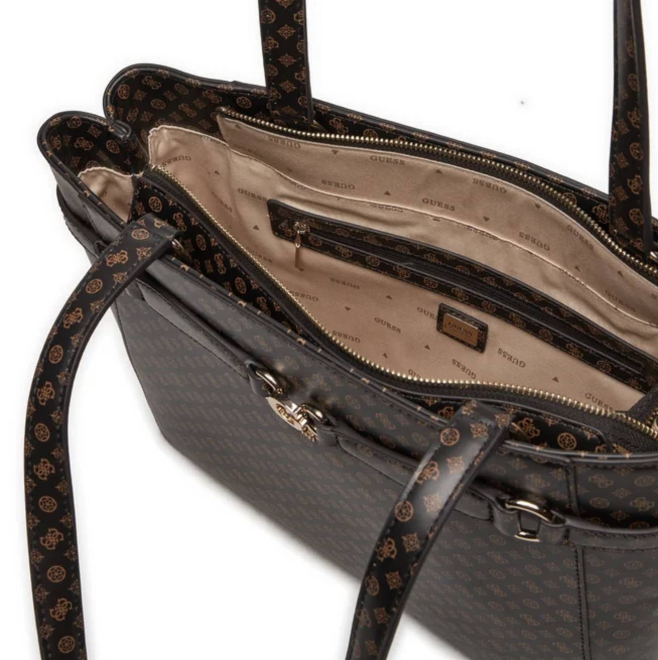 Borsa Guess a spalla Arlena Noel tote mocha logo B25GU16 PS933625