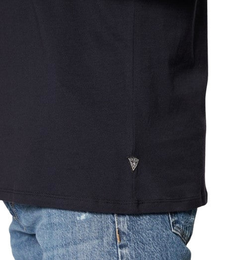 T-shirt uomo Guess logo triangolo catena blu ES25GU16 M5RI49K9RM1 G7V2