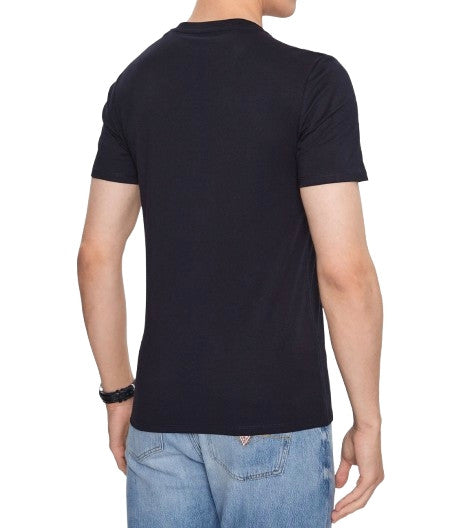 T-shirt uomo Guess scollo a V logo triangolo blu ES25GU35 M2YI37I3Z14